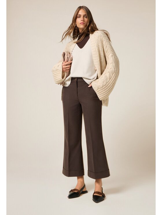 Oltre Oltre Pantaloni di tessuto P01AR009224N022 Marrone Baggy Fit