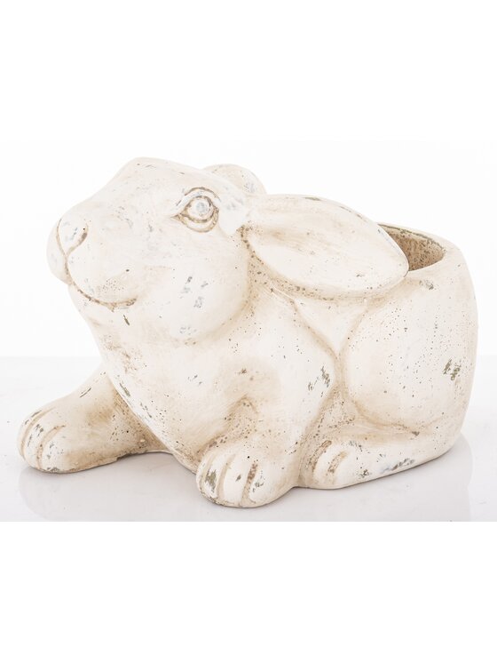 MIAhome MIAhome Osłonka cementowa 15x13x22 cm KRÓLIK Biały