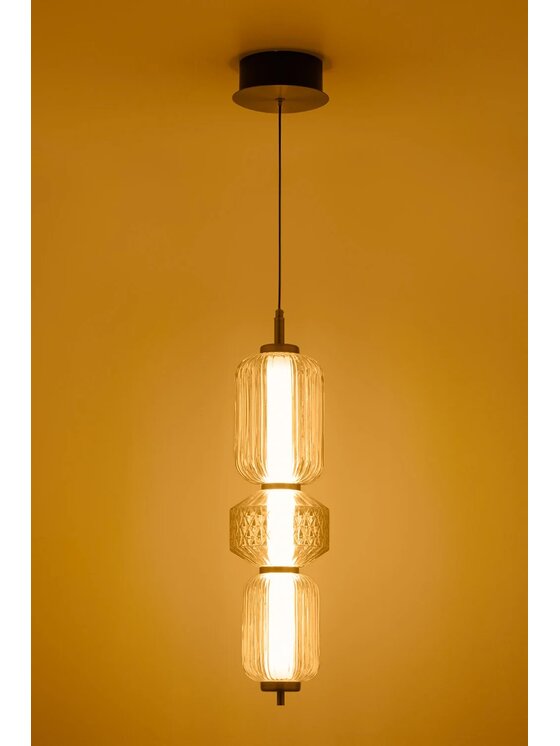 MIAhome MIAhome Lampa sufitowa LED z metalu i szkła mosiężna Necsar Biały