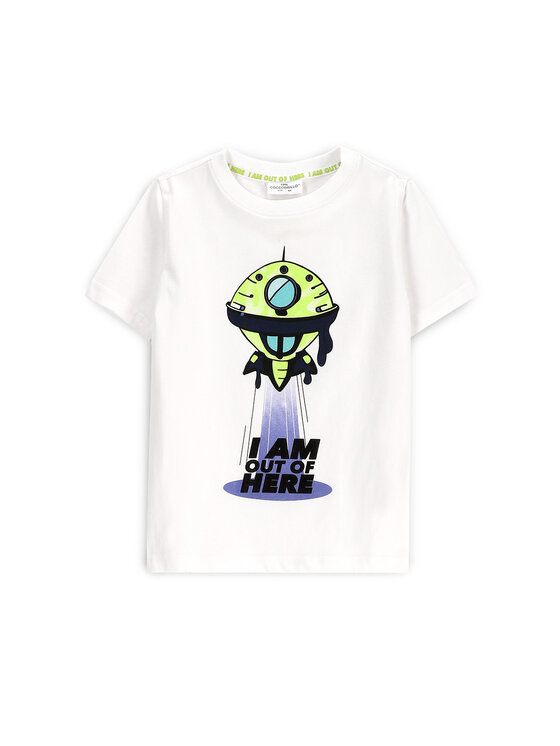 Chłopięcy T-Shirt Coccodrillo, Rozmiar 92, Biały, WC5143202CBK