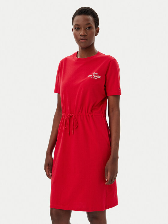 Tommy Hilfiger Každodenné šaty WW0WW45529 Červená Regular Fit
