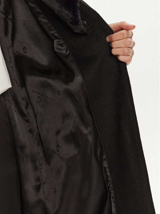 Bruuns Bazaar Bruuns Bazaar Palton de lână Furra BBW4109 Negru Loose Fit
