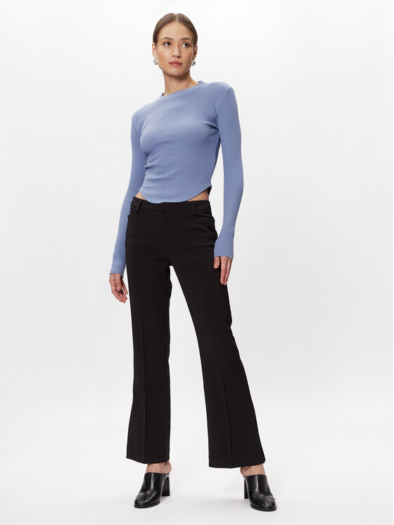 Gina Tricot Gina Tricot Pantaloni di tessuto Rosie 19197 Nero Regular Fit