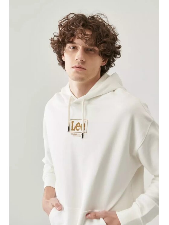 Lee Lee Felpa LOGO LOOSE HOODIE Beige Regular Fit