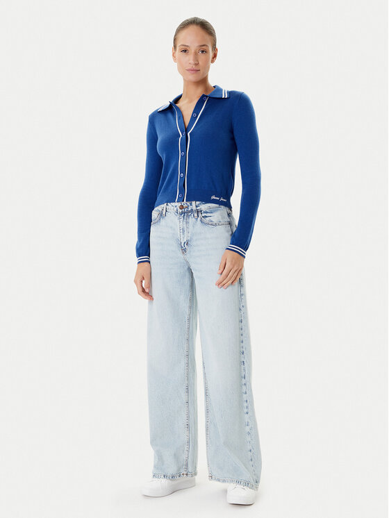 Guess Jeans Guess Jeans Kardigan W5YR32 Z3HO2 Niebieski Regular Fit