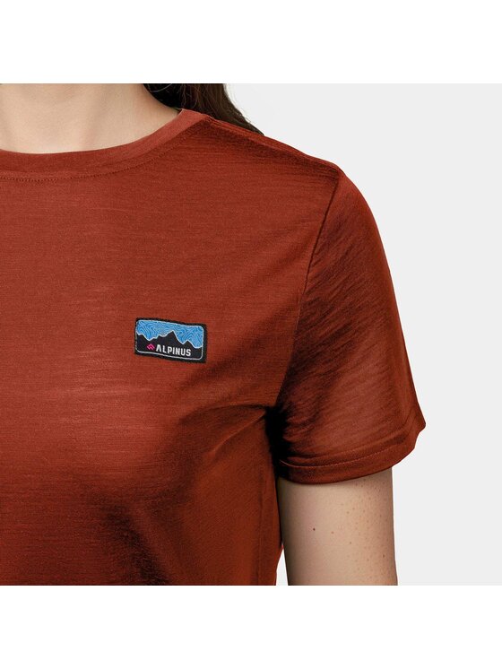 Alpinus Alpinus T-Shirt Otago Czerwony Regular Fit