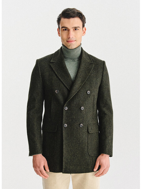 Pako Lorente Pako Lorente Płaszcz zimowy P25WP-7X-001 Zielony Classic Fit