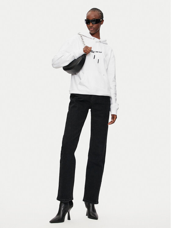 Karl Lagerfeld Jeans Karl Lagerfeld Jeans Majica dugih rukava 246J1802 Bijela Relaxed Fit