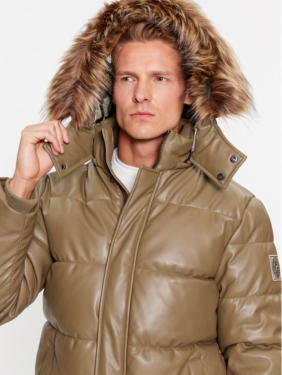 Guess Guess Ziemas jaka M3BL23 WFOZ0 Haki Regular Fit