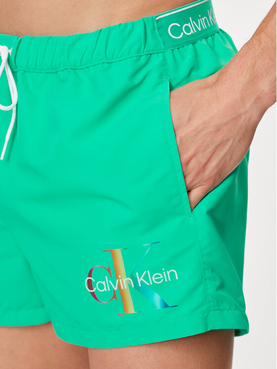 Calvin Klein Swimwear Calvin Klein Swimwear Plavecké šortky KM0KM01007 Zelená Regular Fit