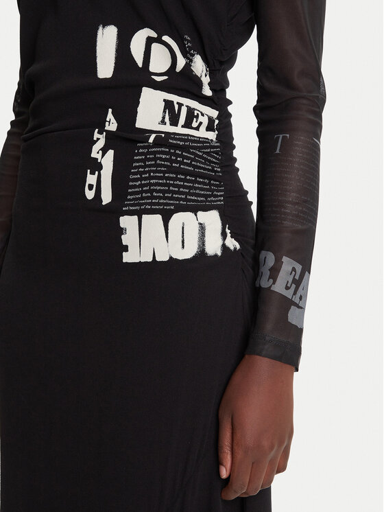 Desigual Desigual Vsakodnevna obleka Posinew 25WWVW26 Črna Slim Fit