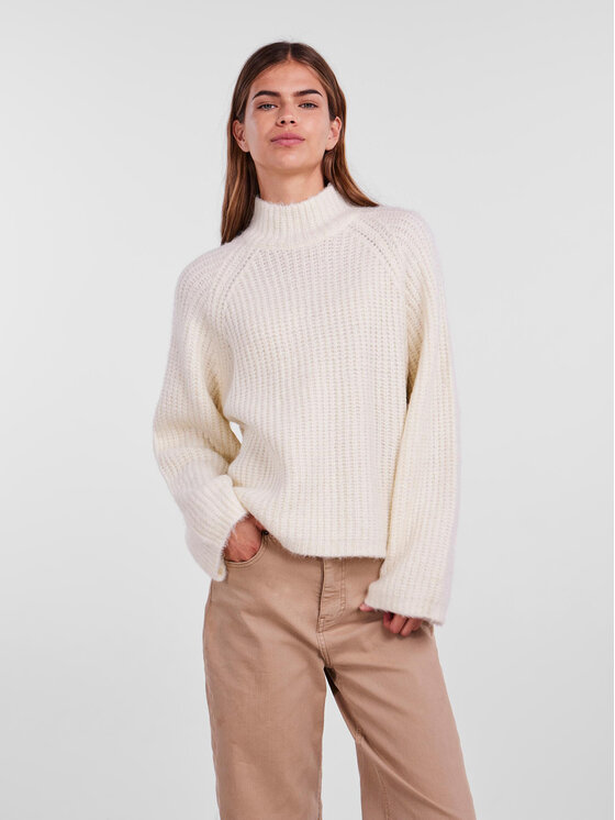 Pieces Rolák 17128212 Écru Regular Fit