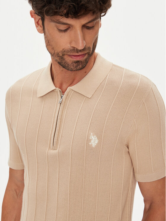U.S. Polo Assn. U.S. Polo Assn. Polo marškinėliai MUP3369 Smėlio Slim Fit