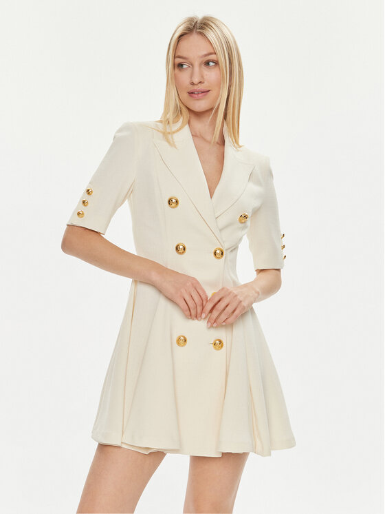 Babylon Babylon Coctailkleid S00852 Écru Regular Fit