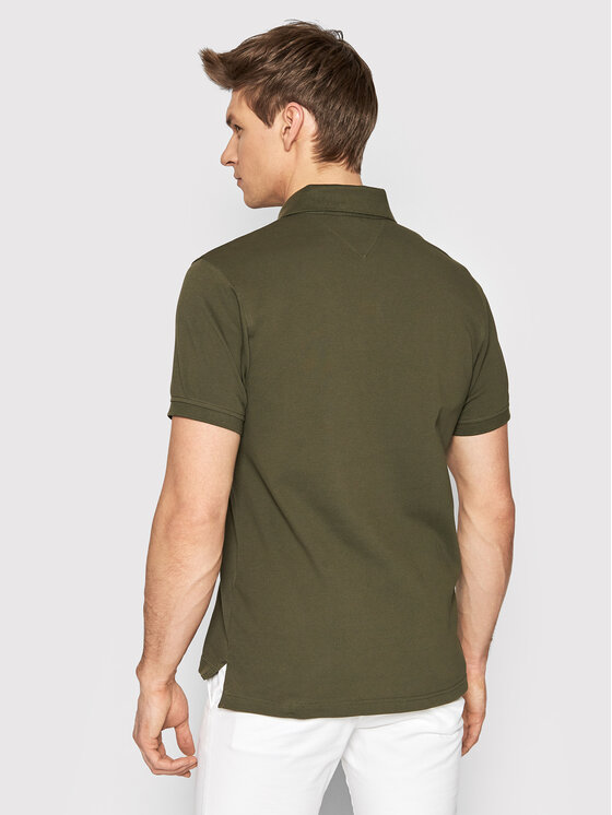 Tommy Hilfiger Tommy Hilfiger Тениска с яка и копчета 1985 MW0MW17771 Зелен Slim Fit