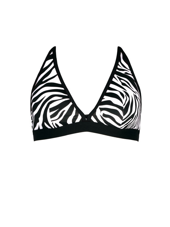 Miss Lou Miss Lou Bikini pezzo sopra Vicky Animal Print G-ML041 Nero
