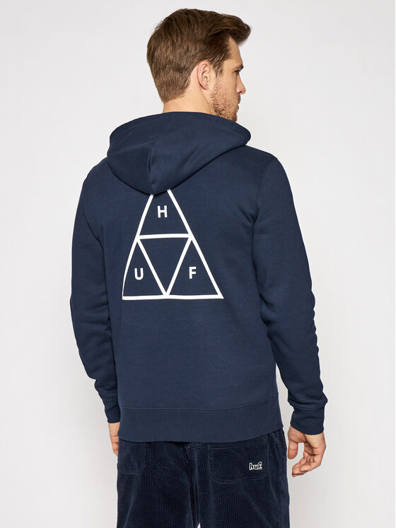 HUF HUF Majica dugih rukava Essentials Tt PF00100 Tamnoplava Regular Fit