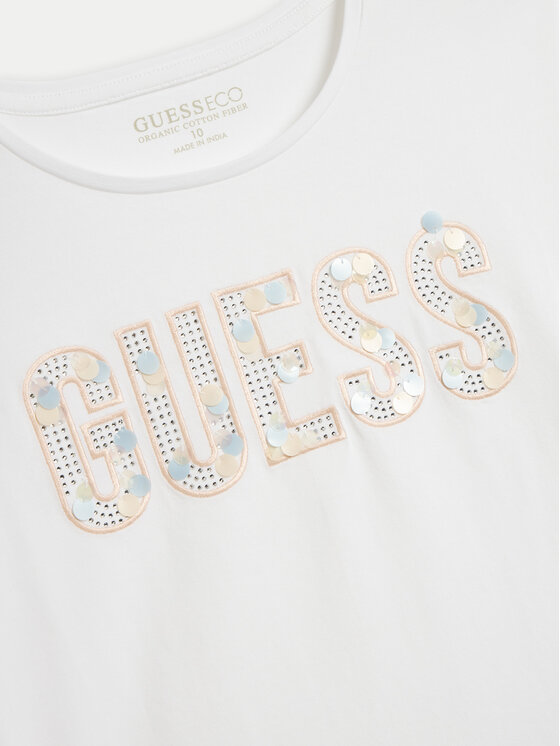Guess Guess Tričko J5GI09 K6YW4 Biela Regular Fit