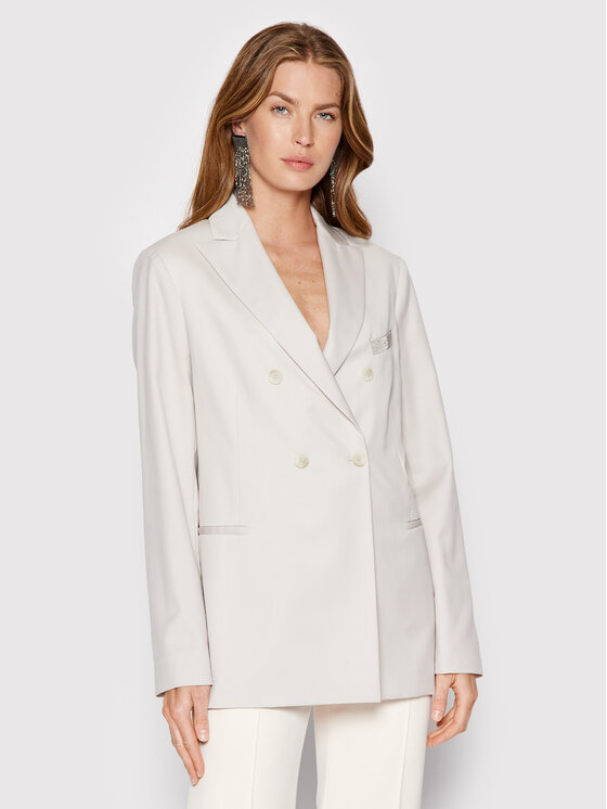 Fabiana Filippi Blazer GCD272B749 Bej Slim Fit La Reducere si Transport Gratuit Femei 2023-10-04 3