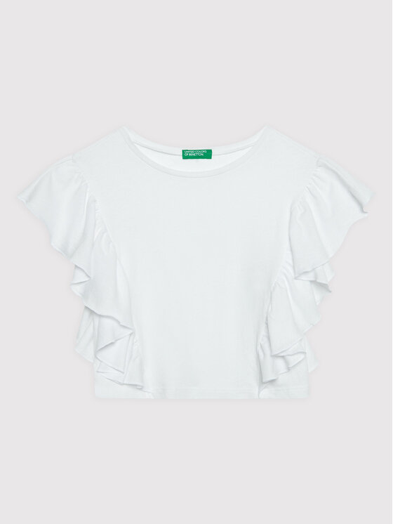 United Colors Of Benetton Bluză 3F4JCH001 Alb Regular Fit