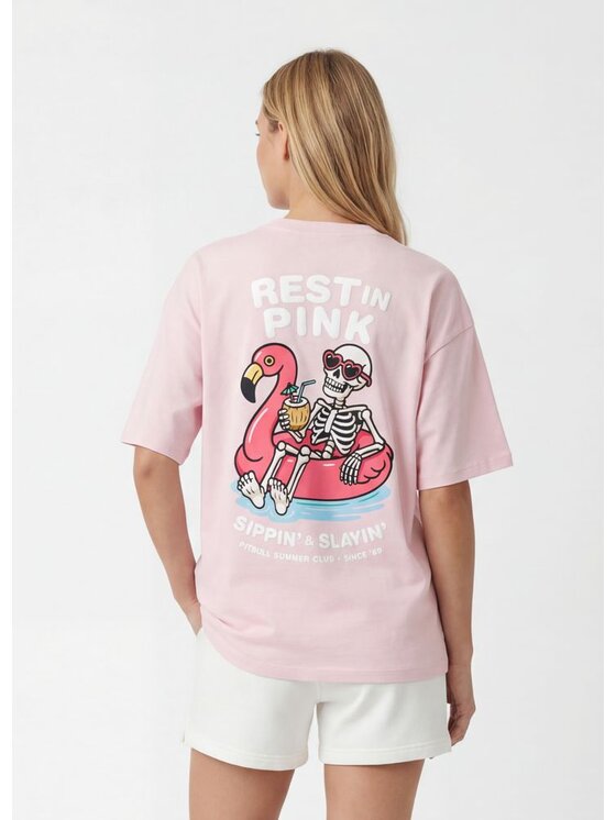 PITBULL PITBULL T-Shirt REST IN PINK Różowy Regular Fit