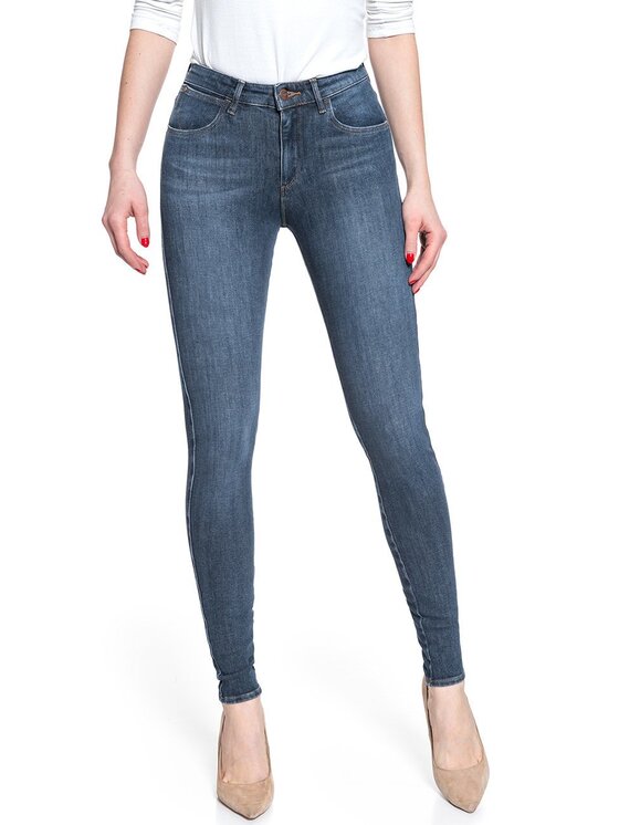 Wrangler Wrangler Jeansy SUPER SKINNY Niebieski Skinny Fit