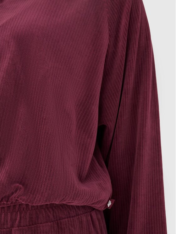 4F 4F Bluza 4FRAW24TSWSF2054-60S Czerwony Oversize