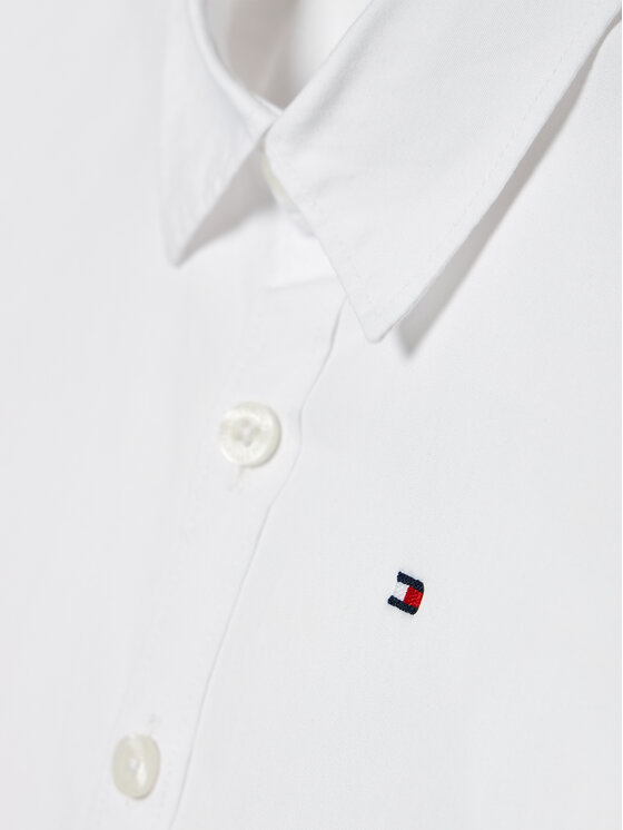 Tommy Hilfiger Tommy Hilfiger Marškiniai Solid Poplin KB0KB06965 M Balta Slim Fit