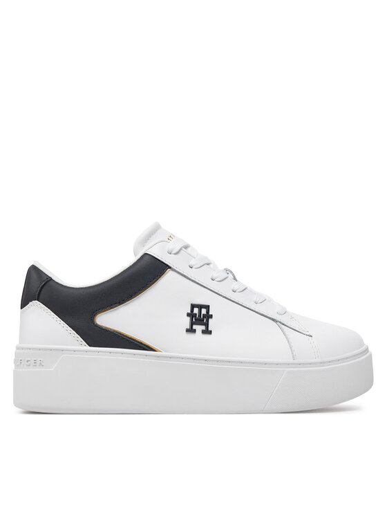 Tommy Hilfiger Tommy Hilfiger Laisvalaikio batai Th Platform Court Sneaker FW0FW07910 Balta
