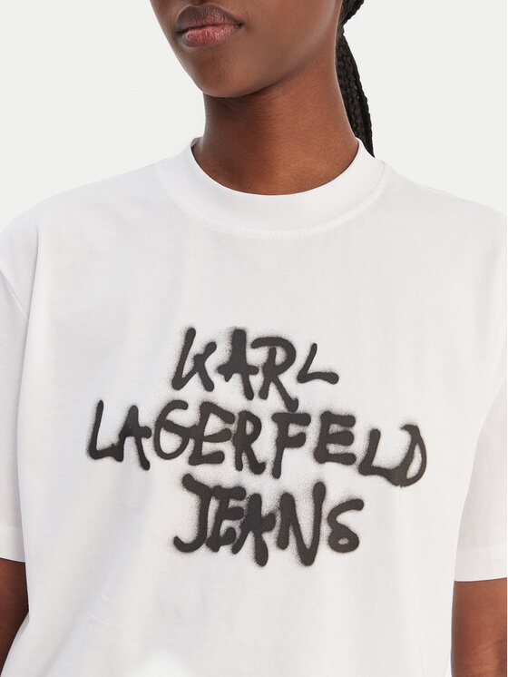 Karl Lagerfeld Jeans Karl Lagerfeld Jeans T-särk B1W17054 Valge Relaxed Fit