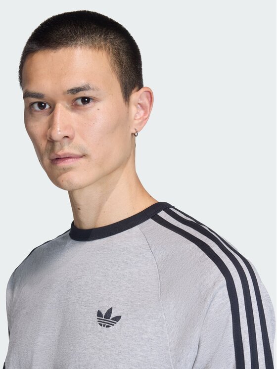 adidas adidas T-Shirt 3-Stripes Szary Regular Fit