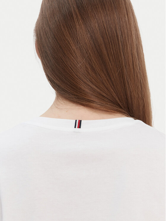 Tommy Hilfiger Tommy Hilfiger T-krekls Heritage V-Neck Tee WW0WW24969 Balts Regular Fit