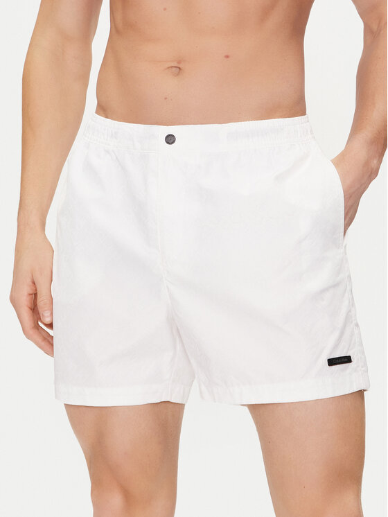 Calvin Klein Swimwear Kopalne hlače KM0KM00943 Bela Regular Fit