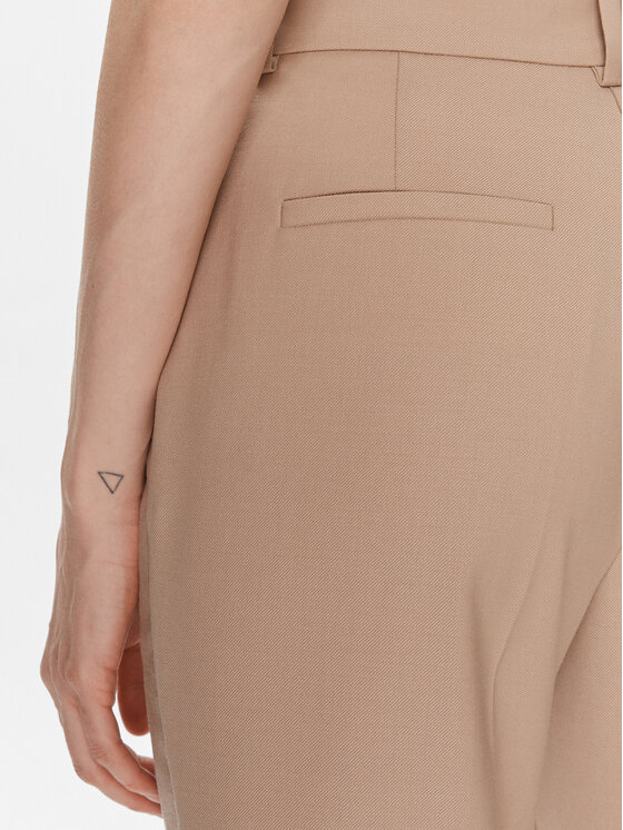 IVY OAK IVY OAK Παντελόνι υφασμάτινο Polina IO115166 Μπεζ Straight Fit