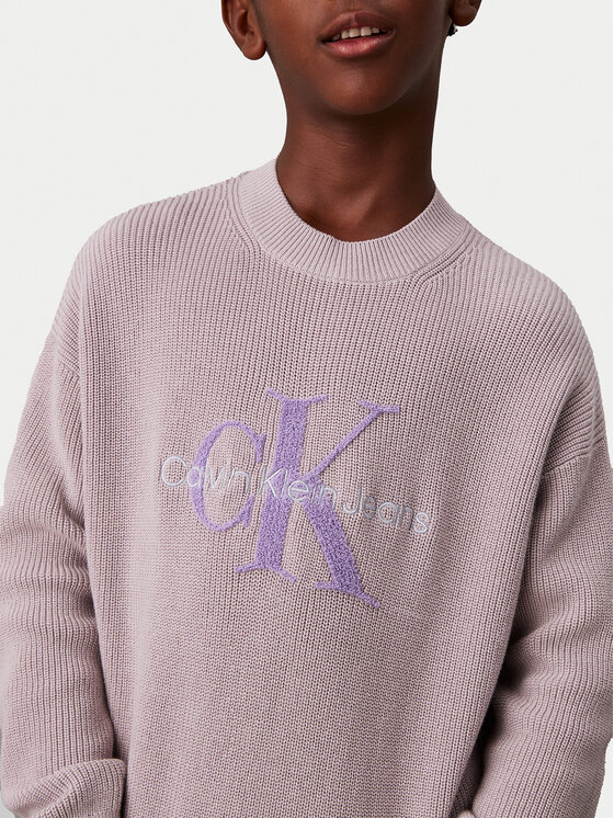 Calvin Klein Jeans Calvin Klein Jeans Sweter Towelling Ck IB0IB02219 Szary Regular Fit