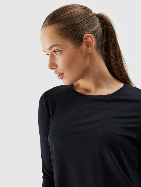 4F 4F Koszulka techniczna 4FWSS24TFLOF218 Czarny Regular Fit