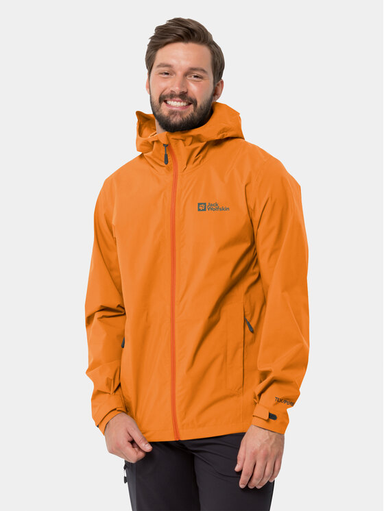 Jack Wolfskin Dežna Jakna Elsberg 2.5L Jkt 1115881 Oranžna Regular Fit