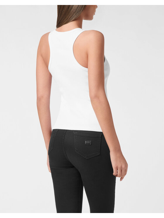 PHILIPP PLEIN PHILIPP PLEIN Tank top 26529 Biela Skin Tight Fit