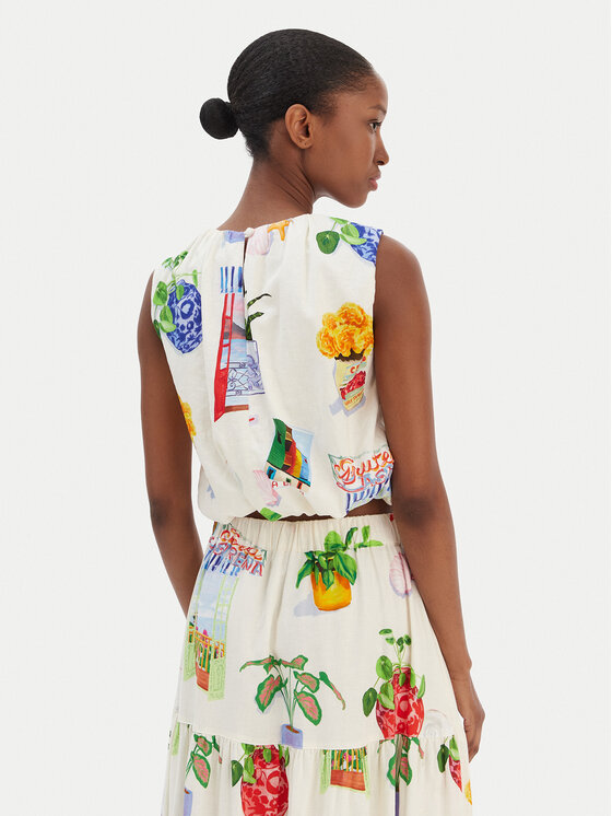 Seafolly Seafolly Bluse La Boca 55646-TO Écru Regular Fit