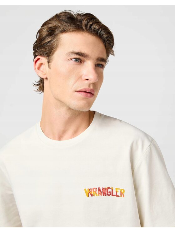 Wrangler Wrangler T-Shirt Big Graphic Tee Biały Regular Fit