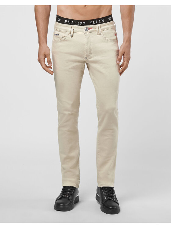 PHILIPP PLEIN PHILIPP PLEIN Jeansy 10967 Beżowy Straight Leg