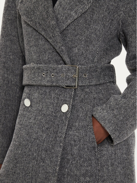 Liu Jo Liu Jo Vlněný kabát WF4060 T4627 Šedá Regular Fit