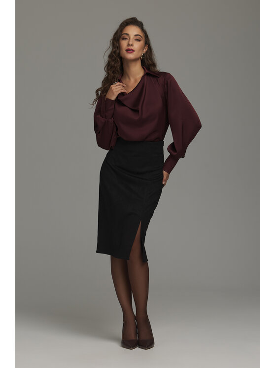 NIFE NIFE Halenka B237 Bordó Regular Fit