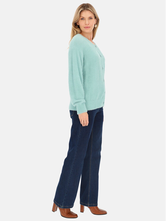 Red Button Red Button Kardigan Fluffy Turkusowy Regular Fit