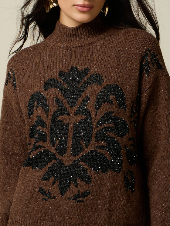 Oltre Oltre Sweter M825J006051N022 Brązowy Over Fit