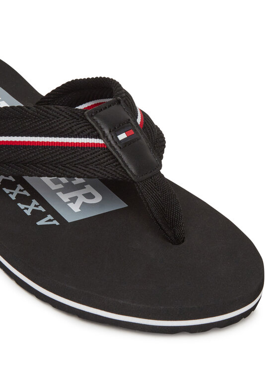 Tommy Hilfiger Tommy Hilfiger Šlepetės per pirštą Corporate Hilfiger Beach FM0FM05436 Juoda