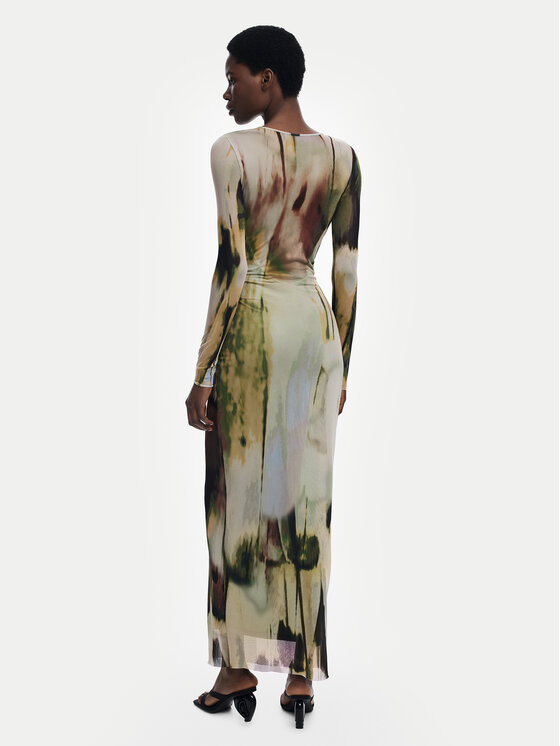 Desigual Desigual Každodenné šaty Godiva 25WWVK41 Zelená Slim Fit