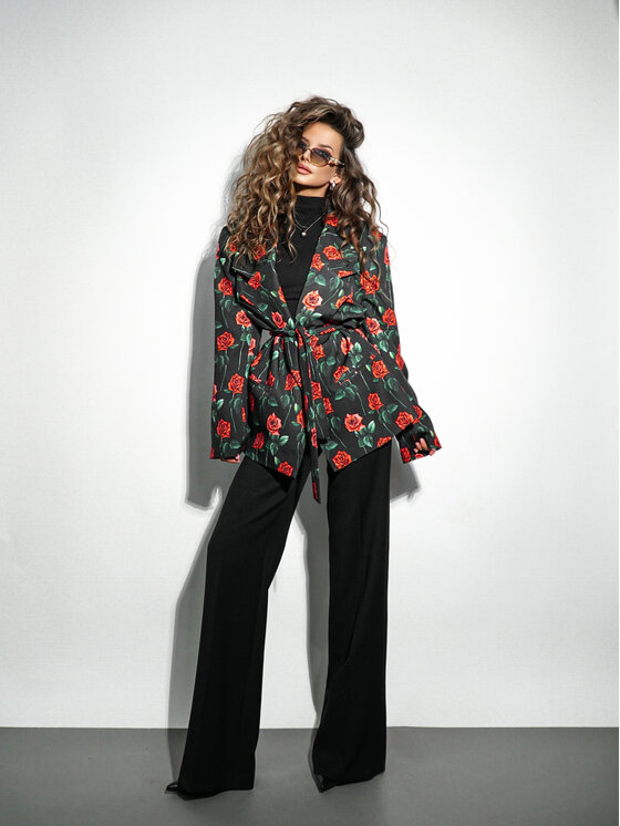 LilaLou LilaLou Marynarka About You Czarny Oversize