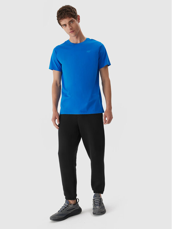 4F 4F T-Shirt 4FAW23TTSHM0876 Niebieski Regular Fit