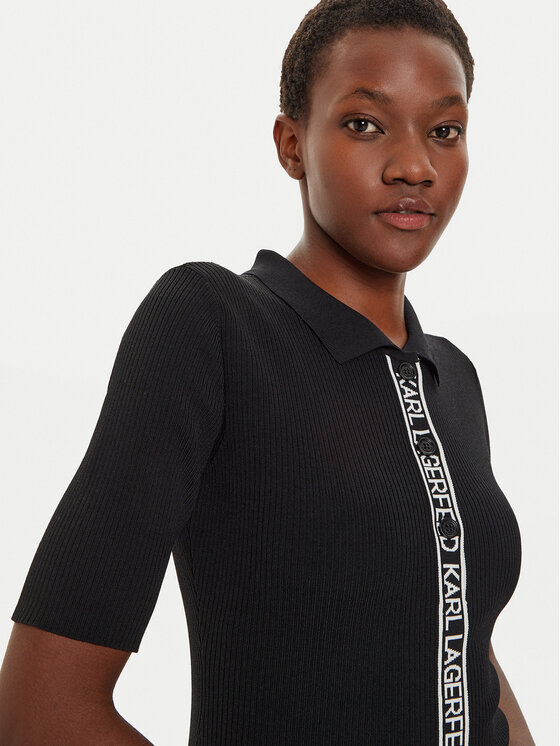 KARL LAGERFELD KARL LAGERFELD Trikotažinė suknelė 246W1320 Juoda Slim Fit